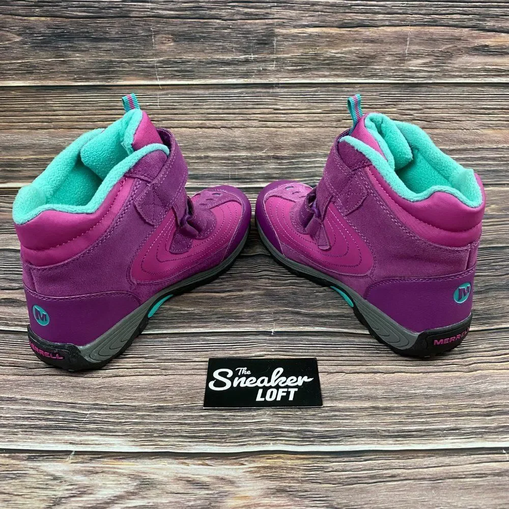 Merrell Moab Polar Mid Purple Waterproof Winter Boots Youth 7‎